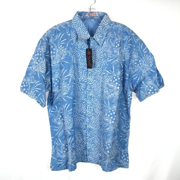 NWT Sri Rezeky Filigree Floral Print HawaiianTop - Picture 1 of 3